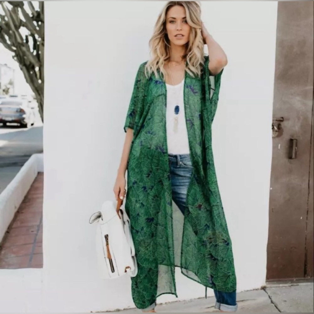 The Daintree Tropical Kimono Duster NWOT